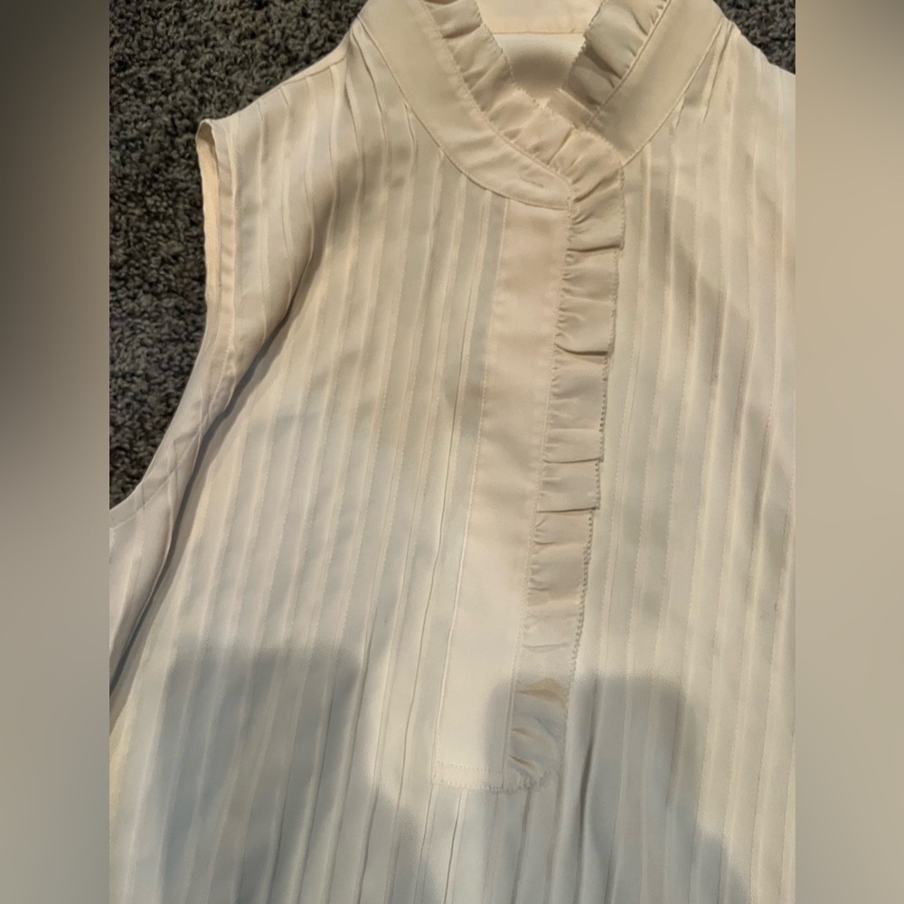 Tory Burch Cream Sleeveless Blouse medium - Picture 2 of 2